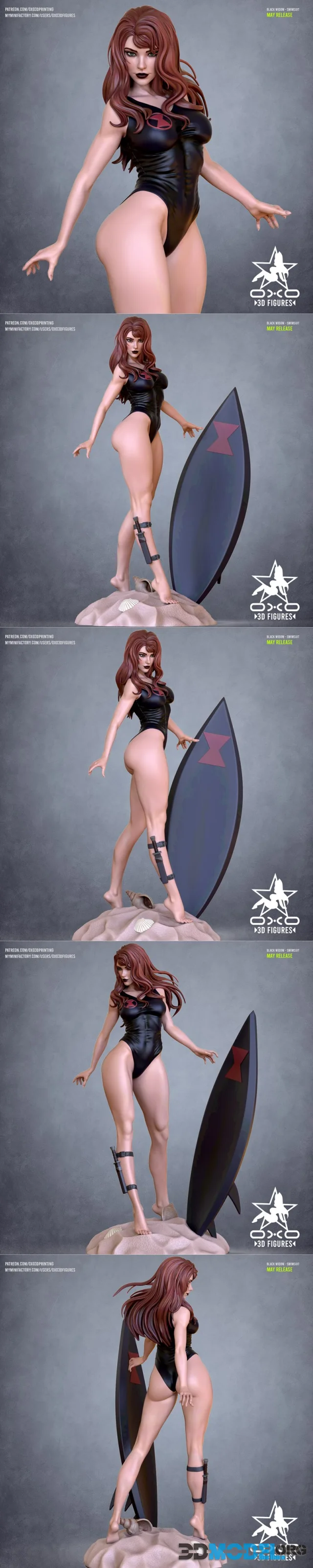 OXO3D Figures - Black Widow Swimsuit – Printable