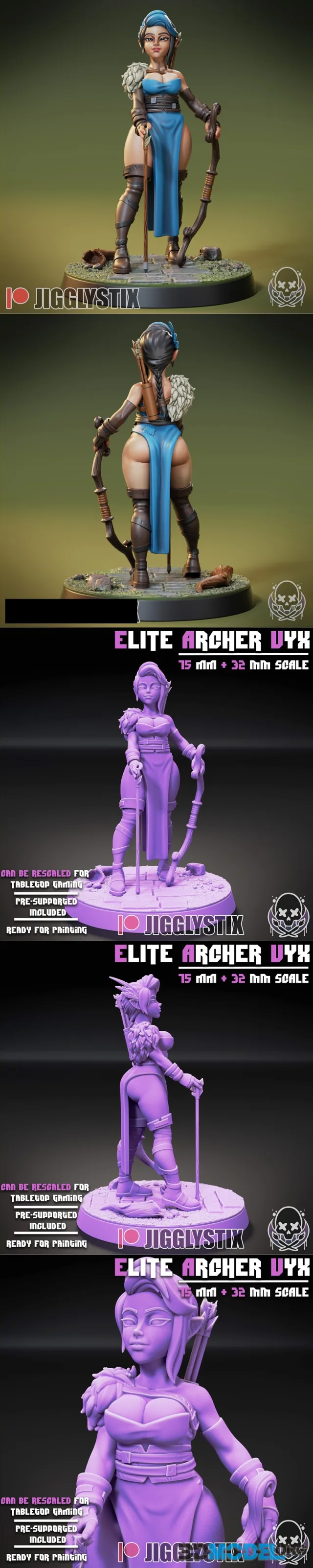 Jigglystix - Elite Elven Archer Vyx – Printable