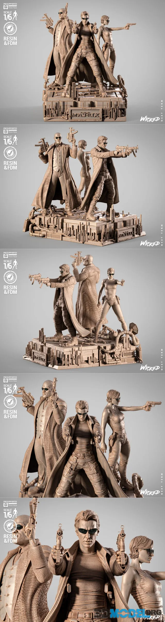 WICKED - Matrix Diorama - Neo, Trinity & Morpheus – Printable