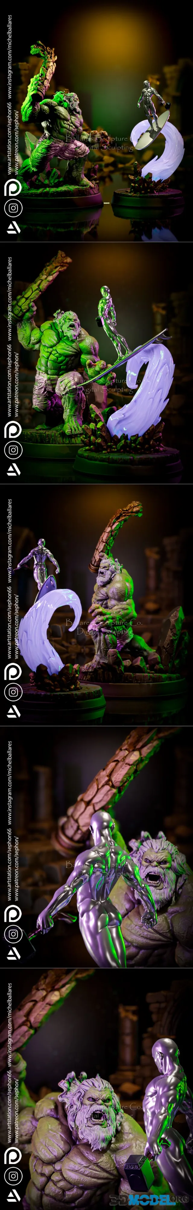 Old Hulk vs Surfer Surfer By Creative Geek MB – Printable