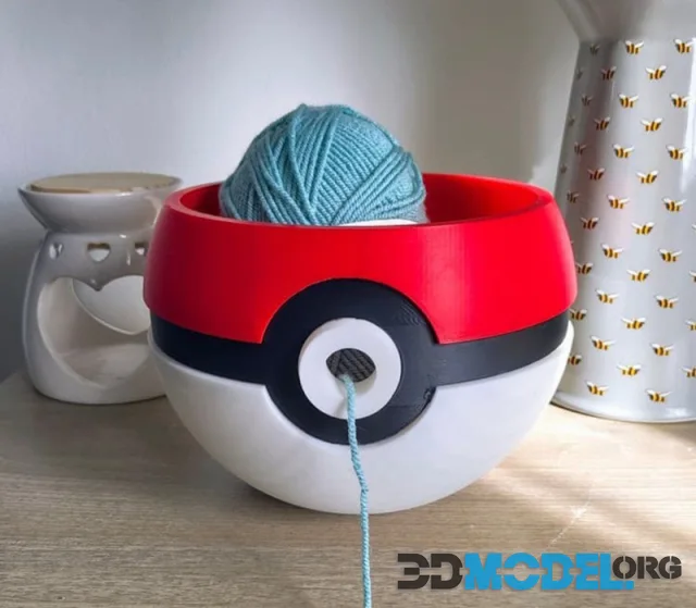 Pokeball Yarn Crochet Bowl – Printable
