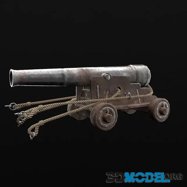 18th century naval cannon Low-poly (PBR)