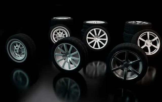 3 Car wheel pack Low-poly (PBR)