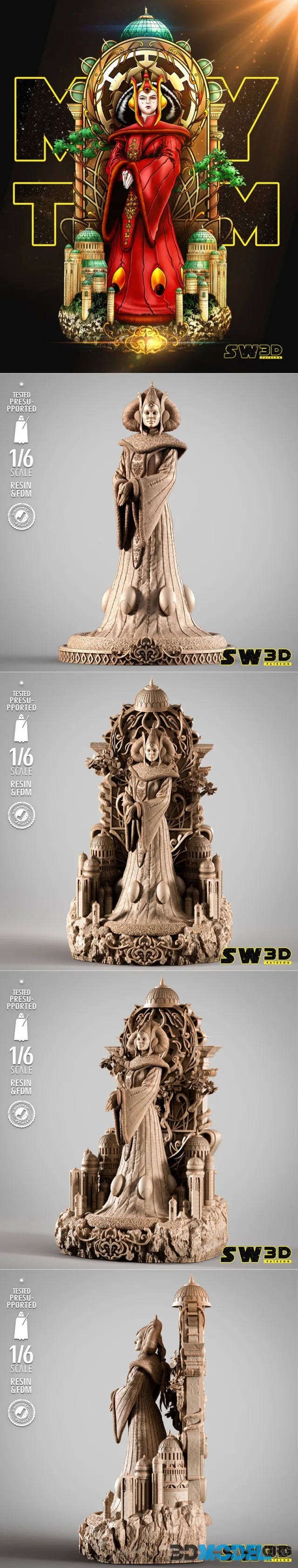 SW3D - Princess Padme Sculpture – Printable