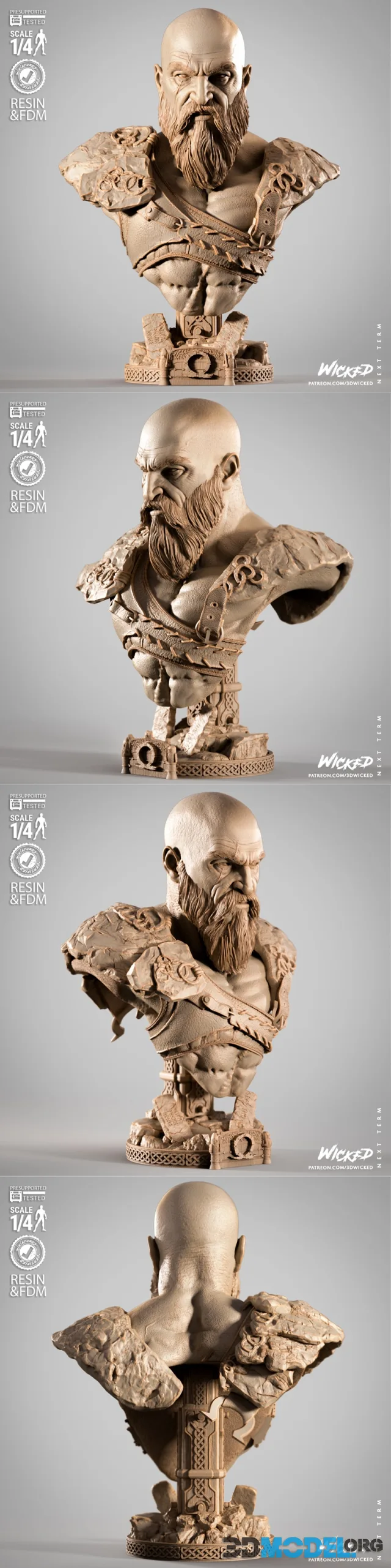 WICKED - Kratos Portrait Bust – Printable