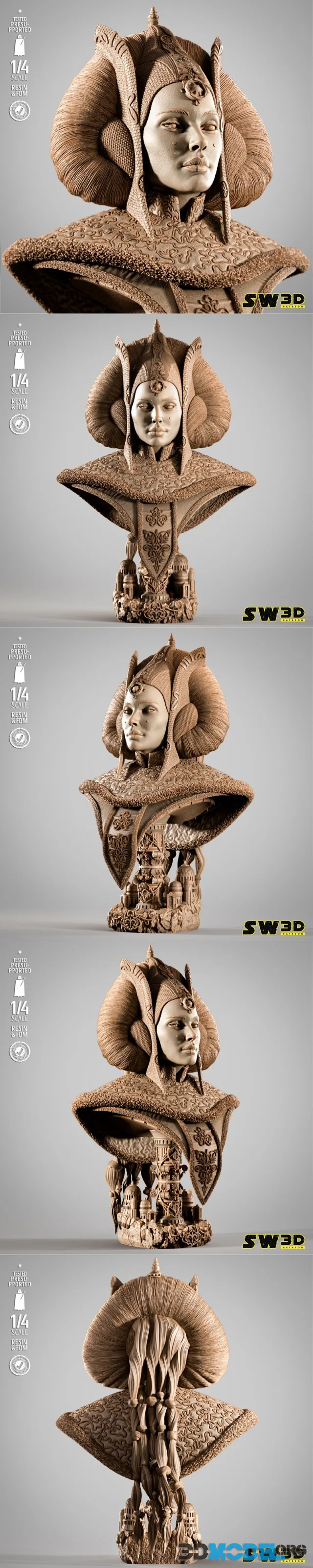 SW3D - Princess Padme Portrait Bust – Printable
