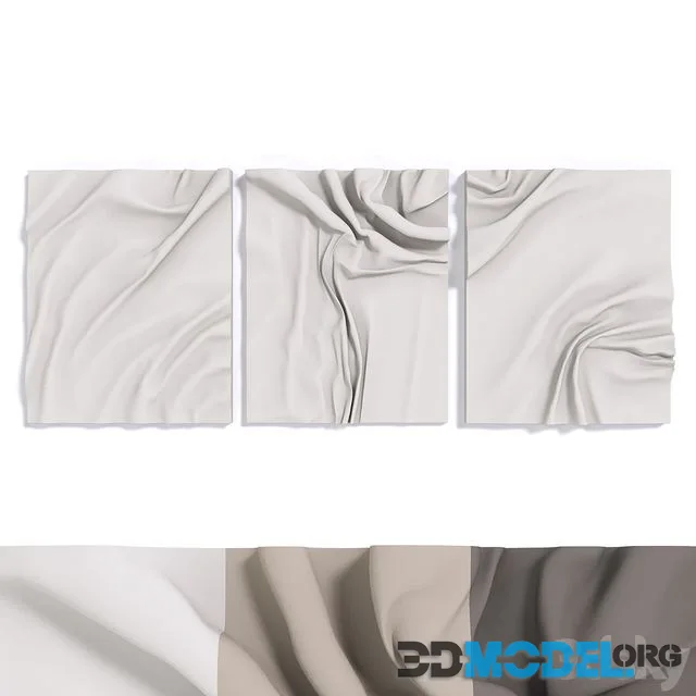 3D plaster panel (Set of 3 pieces 400x500mm)