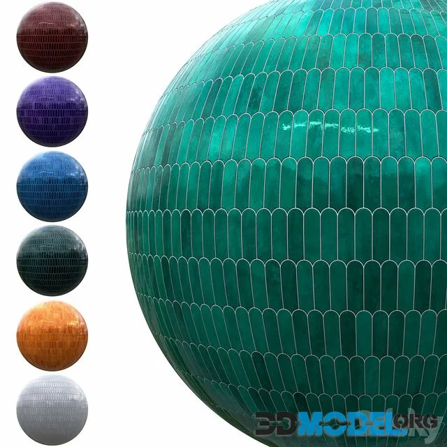 7 colors of hand made ceramic and glazed tiles - Vol. 02