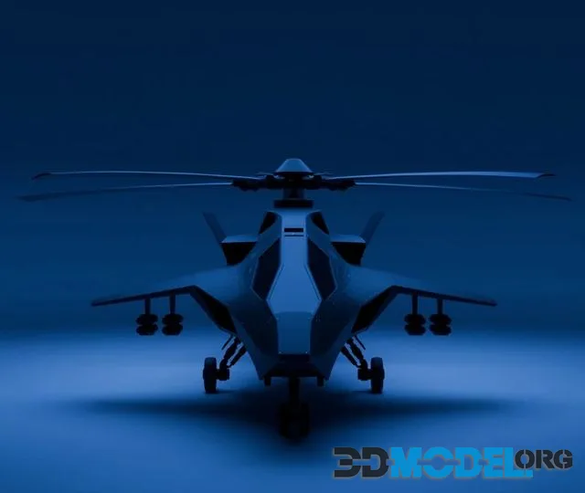 Attack Helicopter Low-poly (PBR)