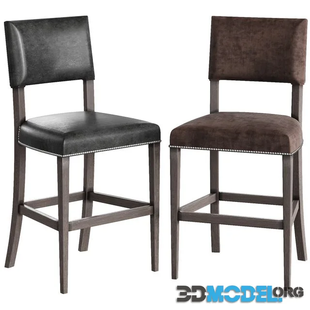 BERNHARDT Moore leather bar stool