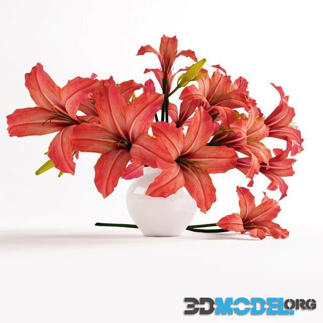 Bouquet of orange lilies