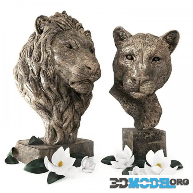 Bust of a Lion and Lioness