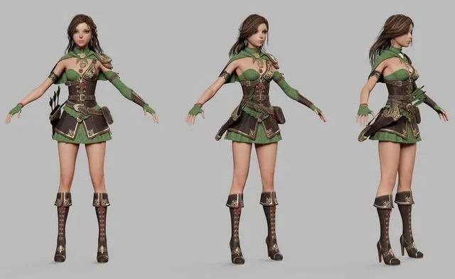 Cartoon Female Ranger Low-poly (PBR)