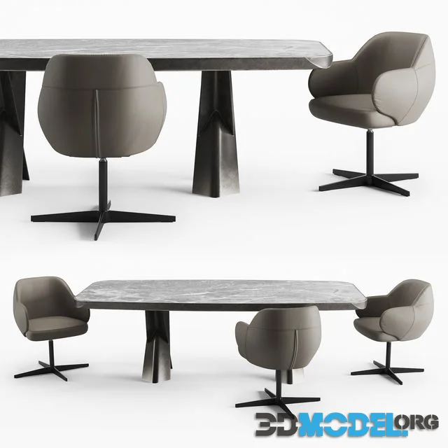Cattelan Italia Mad Max Keramik Premium table and Bombe X chair