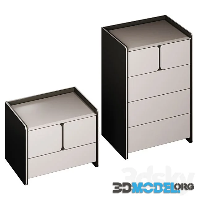 Chest of Drawers and Bedside Table Milan
