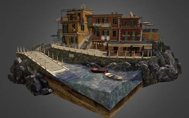Cinque Terre City Scene (PBR)