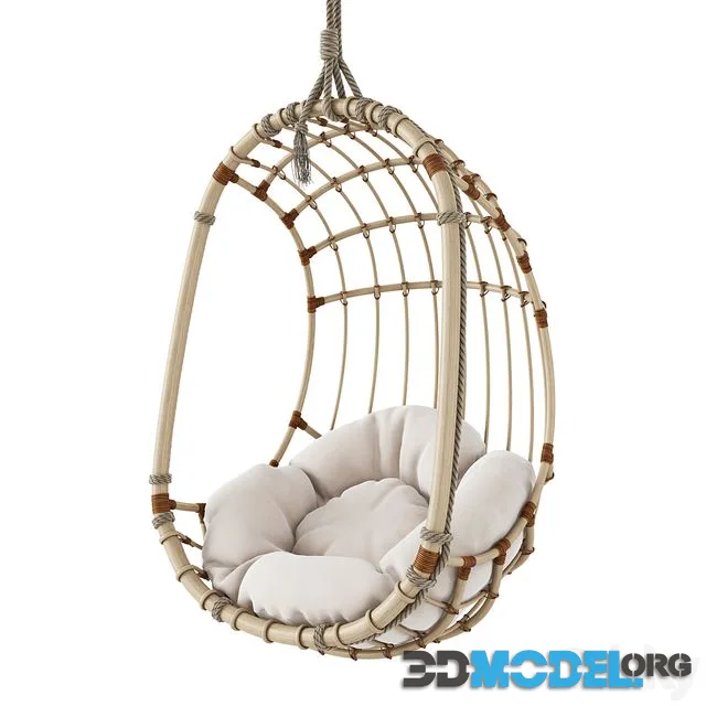 Cocoon chair with wooden structure