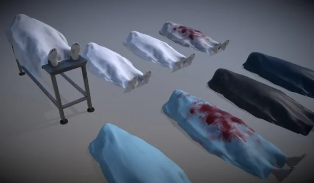 Covered Human Death Body Set (Lowpoly) (PBR)