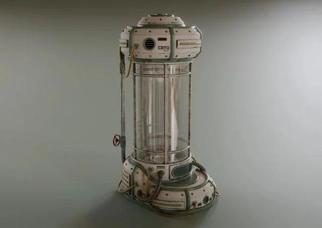 Cryogenic Hibernation Capsule Low-poly (PBR)