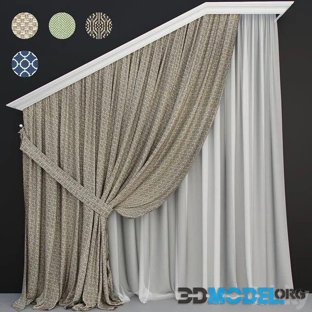 Curtain with cornice Ultrawood CR-019