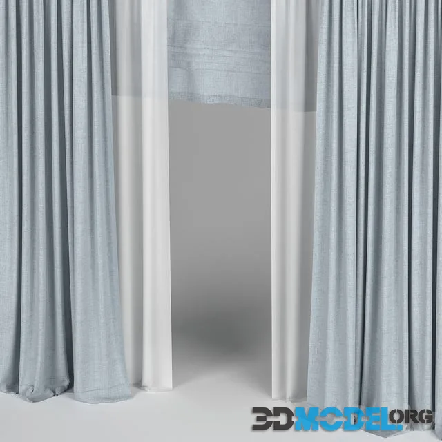 Curtains with tulle and roman