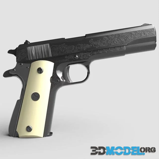 Dean Winchester colt 1911 pistol Low-poly (PBR)