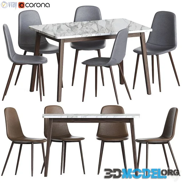 Dinning set 40 (table GAMMELG, chair JONSTRUP cognac)