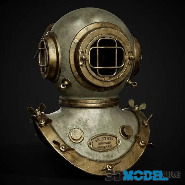 Diver Helmet Low-poly (PBR)