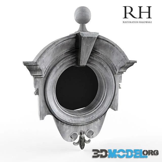 European Zinc Dormer Mirror Fleur-de-Lis