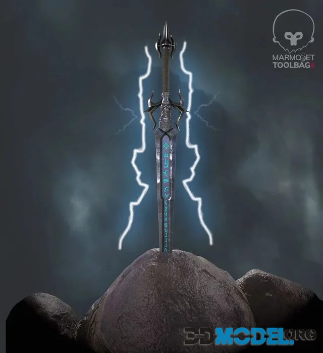Excalibur Stylized Sword Low-poly (PBR)
