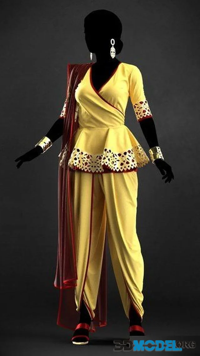 Female outfit 17. Marvelous Designer Clo3d project + OBJ