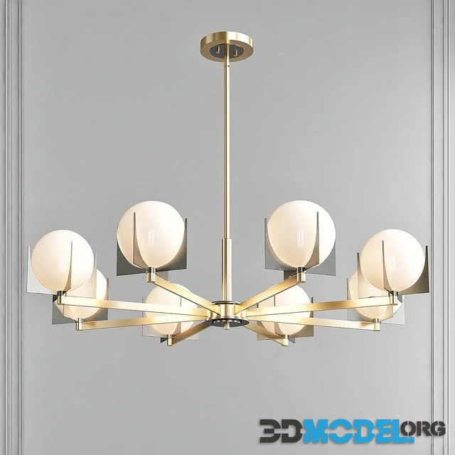 Finn Satin Brass-Brushed Platinum 8 Light Chandelier by Maxim Lighting
