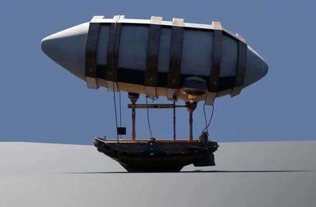 FLYERBANK steampunk hot air balloon Low-poly (PBR)