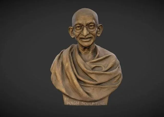 Gandhi by Wagh Sculptors v3 Low-poly (PBR)