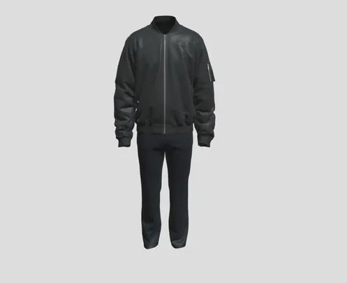 Gathered Sleeve Bomber Jacket Outfit (PBR)