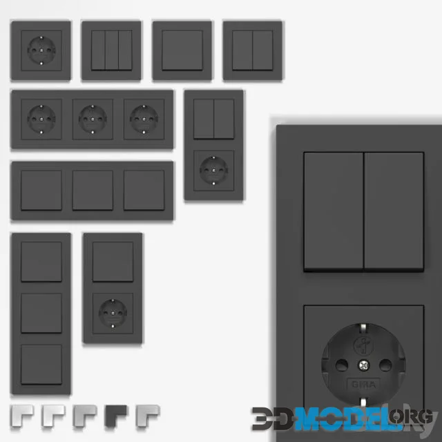 Gira E2, switch socket