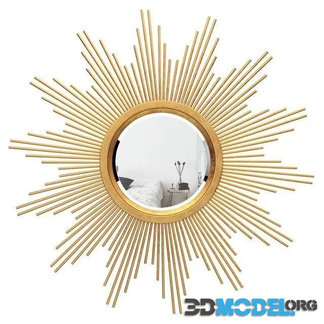 Glasser metal starburst wall mirror vark 7277