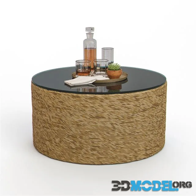 HARBOR Coffee Table + SOMERSET Glasses