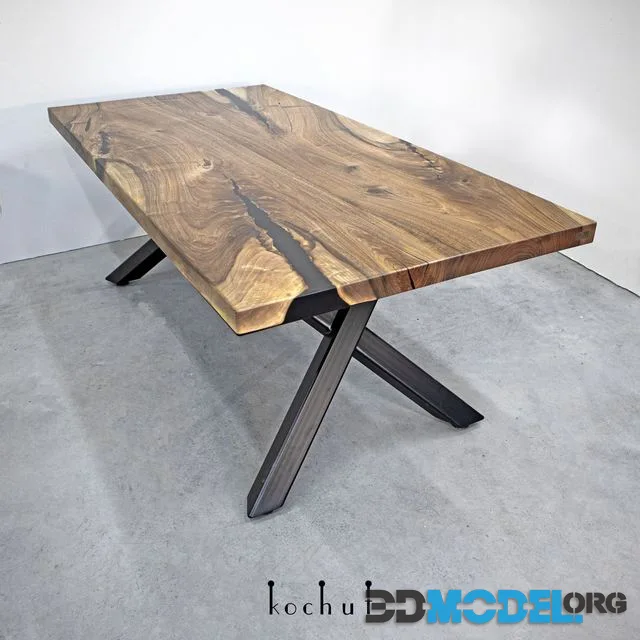 Hermes – living table made of wood and epoxy resin