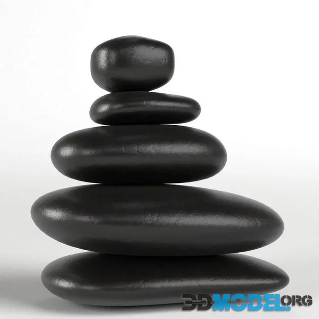 Japanese meditation stones Low-poly (PBR)