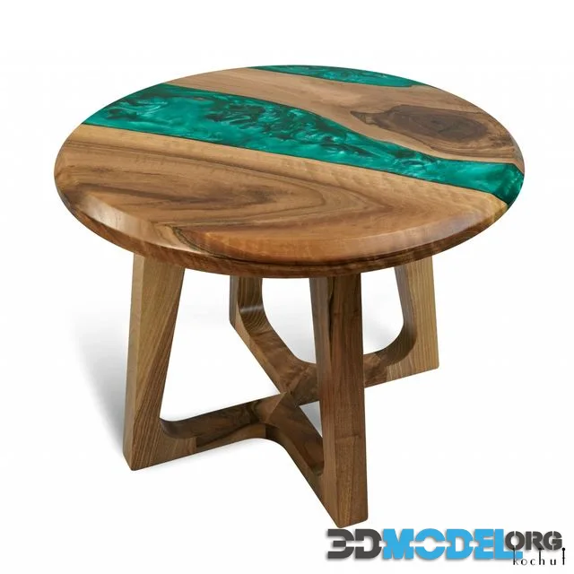Kochut Emerald, coffee table made of wood and epoxy resin