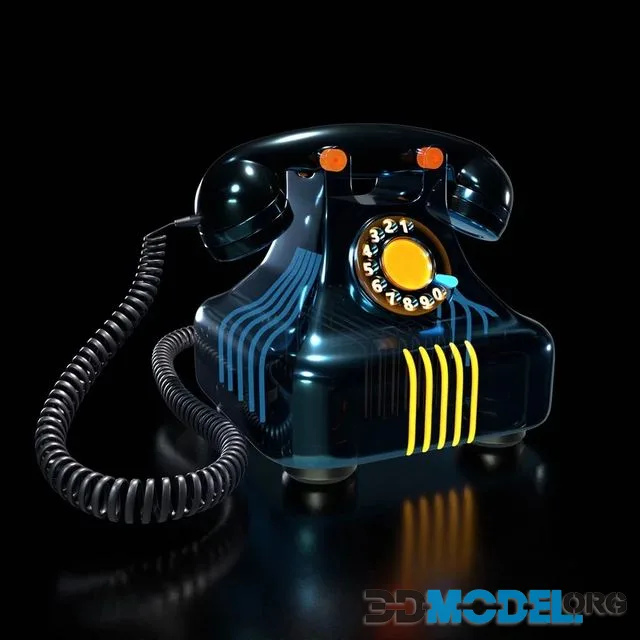 Landline telephone Low-poly (PBR)