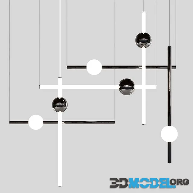 Lee Broom ORION TUBE LIGHT POLISHED GUNMETAL