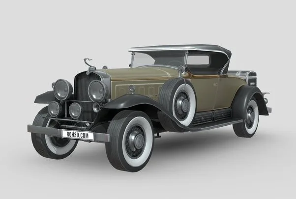 Low Poly Car Cadillac V 16 Roadster 1930 (PBR)