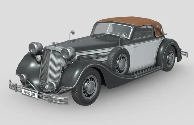 Low Poly Car   Horch 853 A Sport Cabriolet 1937 (PBR)