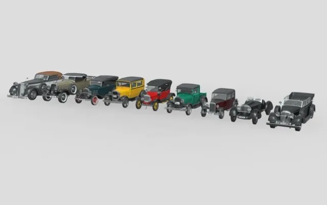 Low Poly Cars Collection 003 30S Cars (PBR)