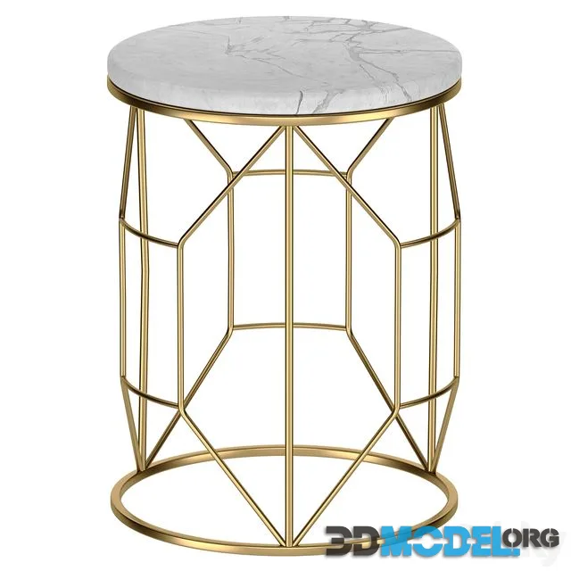 Marble and metal coffee table