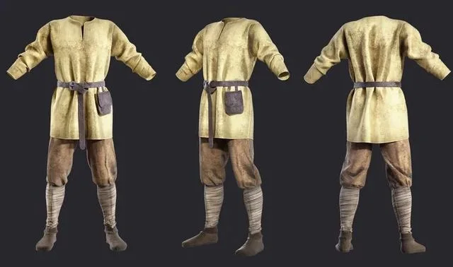 Medieval character outfit and shoes (PBR)