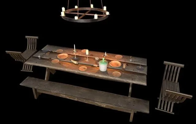 Medieval Interior Candle and Dish Asset Pack Low-poly (PBR)