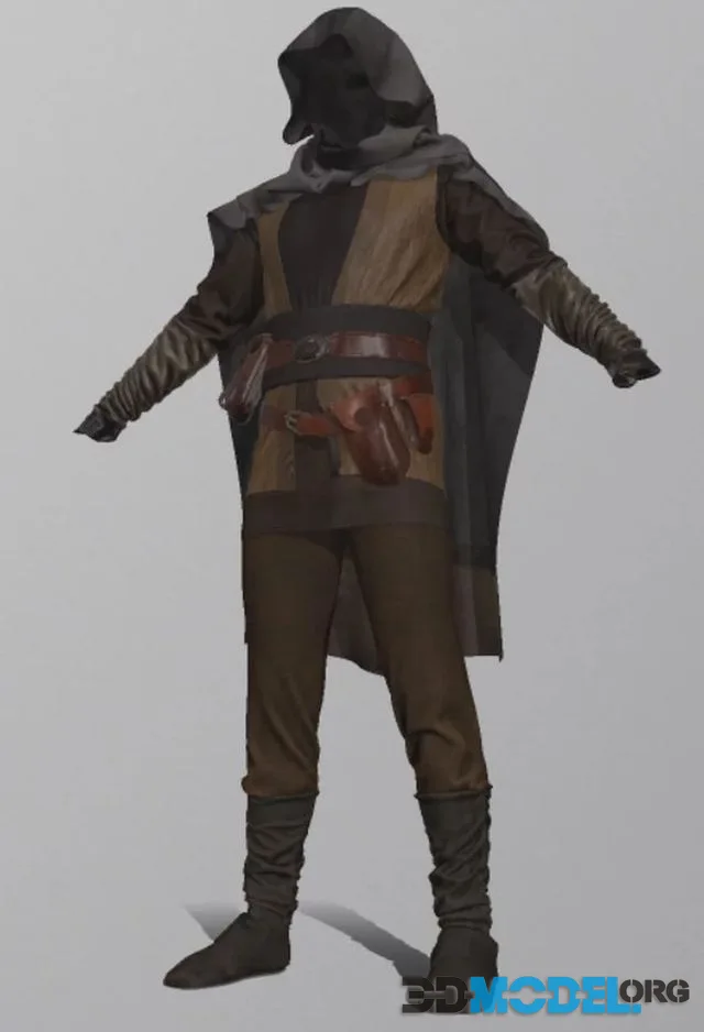 Medieval male outfit character clothing and shoes (PBR)